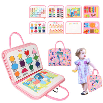 Tunjilool Busy Board Montessori Toys For Toddler Sensory Toys Quiet Book, 8 In 1 Sensory Activity Board For Montessori & Educati