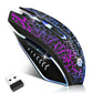LuLabboard Wireless Gaming Mouse, Rechargeable Wireless Computer Mouse, 7-Color LED Light, Ergonomic Mouse with 6 Silent Click Buttons, 3 Adjustable 2400 DPI Wireless Mouse for Laptop,PC,Mac, Black -Like New