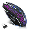 LuLabboard Wireless Gaming Mouse, Rechargeable Wireless Computer Mouse, 7-Color LED Light, Ergonomic Mouse with 6 Silent Click Buttons, 3 Adjustable 2400 DPI Wireless Mouse for Laptop,PC,Mac, Black -Like New