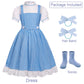 Hauarker Kids Blue Dress For Princess Costume Girls Wizard Character Costumes Cute Dress Up Outfit Accessories For Halloween Cos