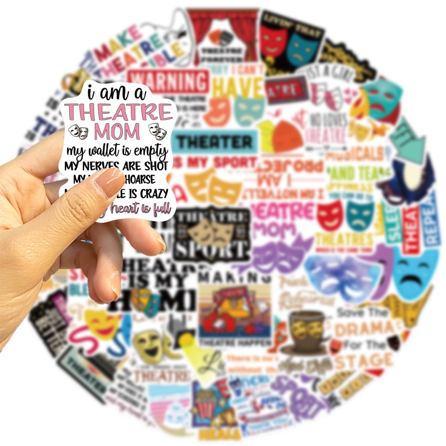 Theatre Stickers,50 Pcs Aesthetic Waterproof Stickers,Vinyl Stickers For Water Bottle,Laptop,Phone,Skateboard Stickers For Teens