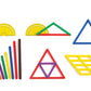 LEARNING ADVANTAGE GeoStix Basic Set - 80 Plastic Construction Sticks, 24 Activity Cards, 2 Protractors - Geometry Teaching Tools