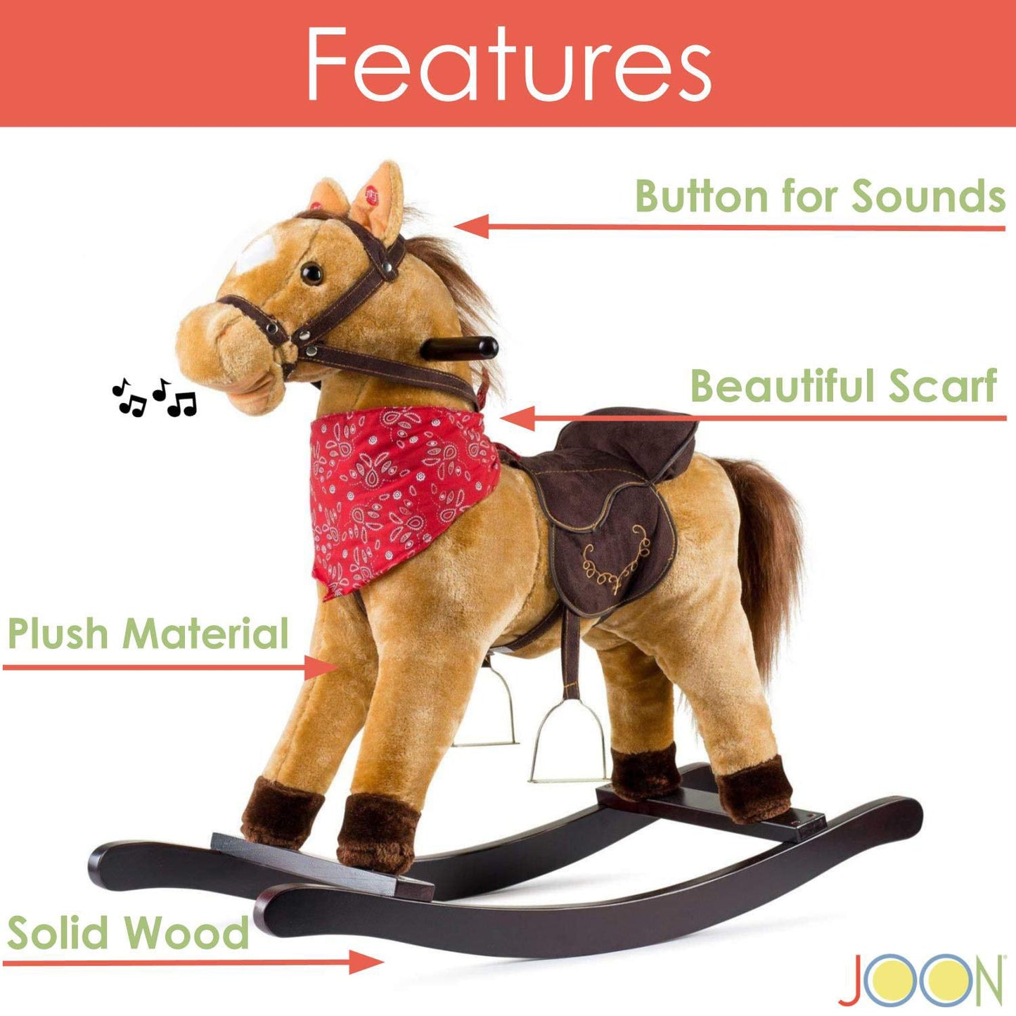 Joon Cowboy Rocking Horse - Tan Brown