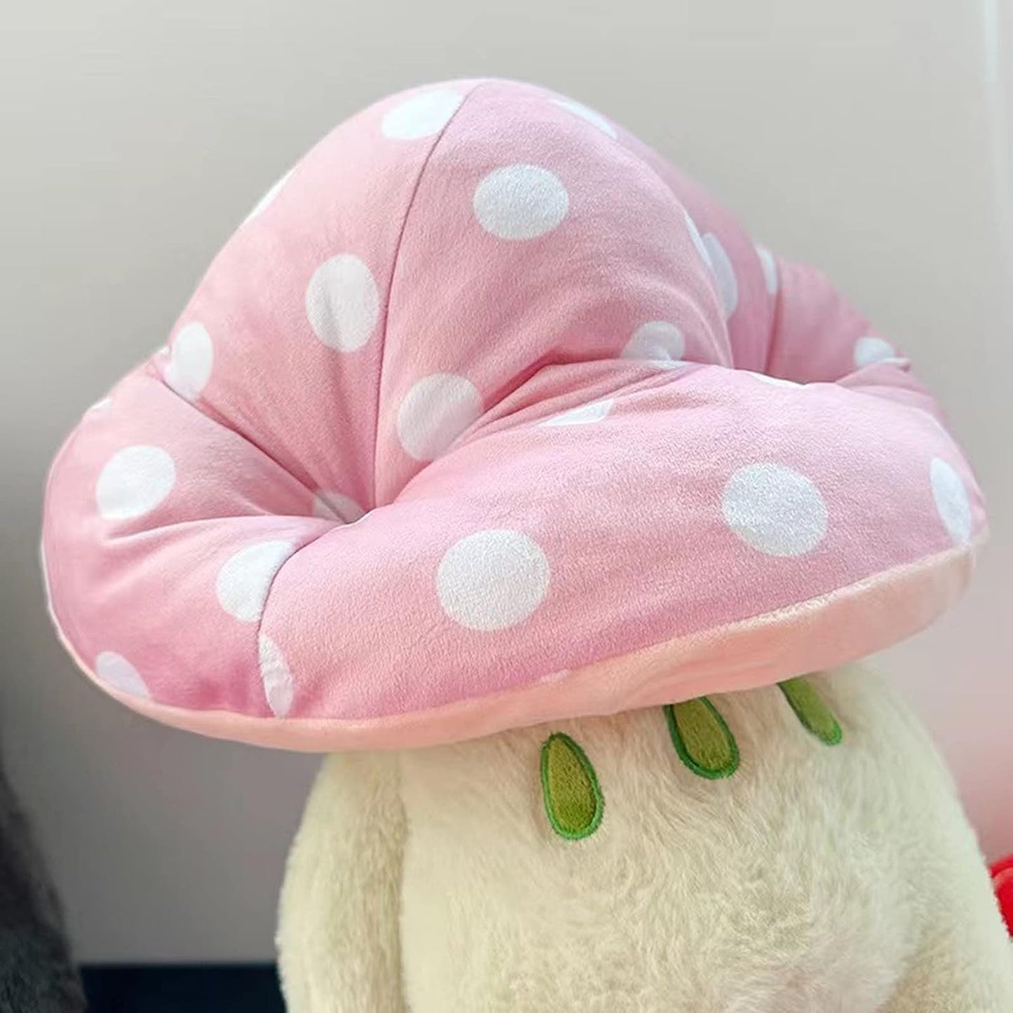 Frog Plush Toys, 10'' Cute Frog With Pink Mushroom Hat Stuffed Animals, Kawaii Plushies Gift For Kids Girls Adults Valentines Bi