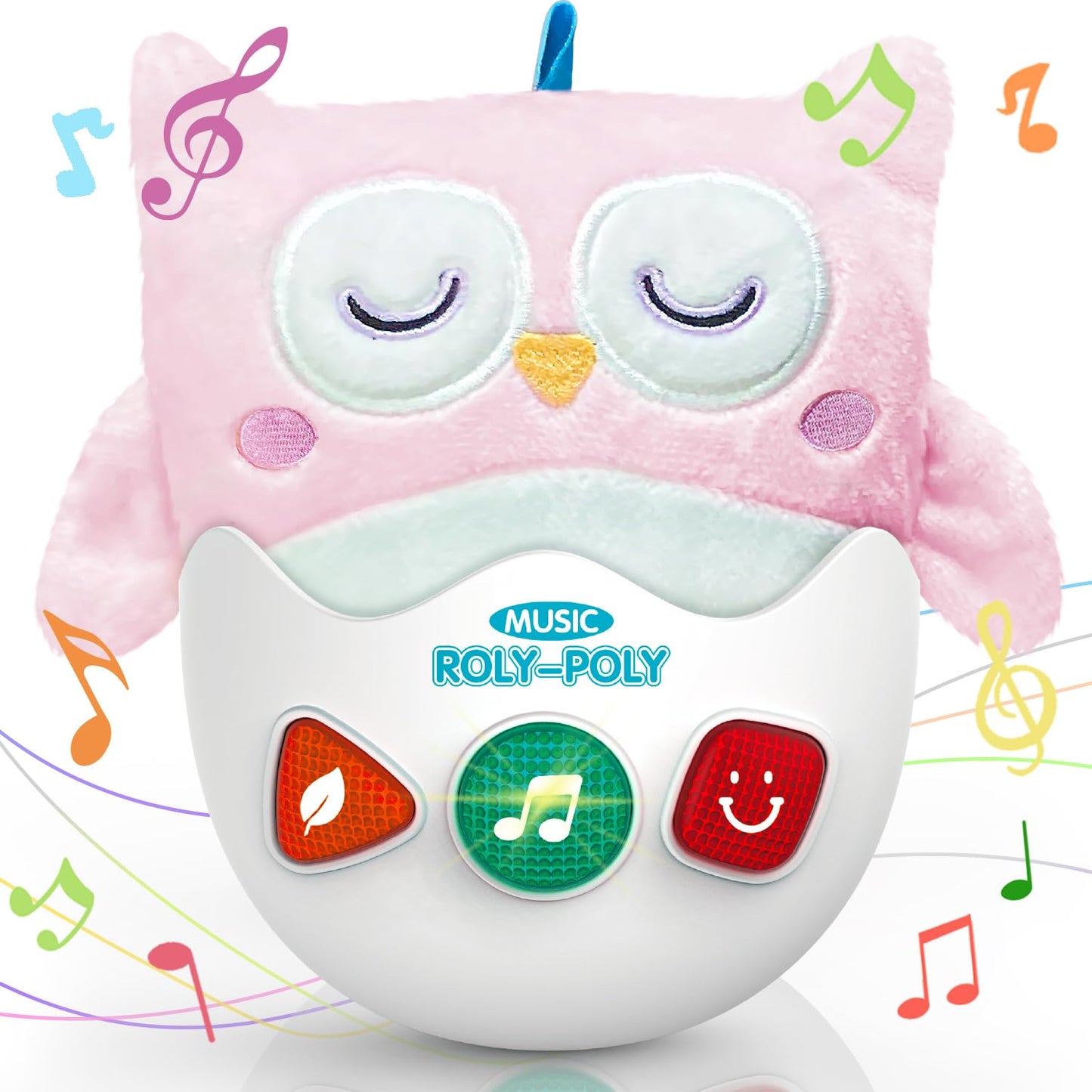 Wowohage Baby Toys 0-6-12 Months, Plush Owl Musical Toys, Cute Stuffed Animal Infant Toys With Light & Sounds, Roly-Poly Sensory