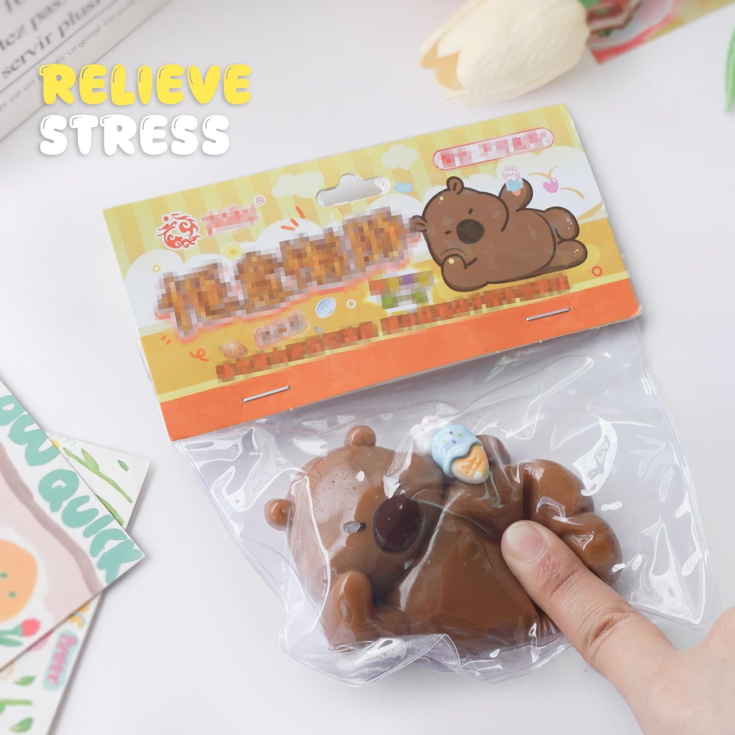 Taba Squishy Toys  Cat Paw Cute Kawaii Squeeze Toys  Sticky Squishy Fidget Toys Silicone Squeeze Toy for Stress Relief Cute Soft Toys Best Gift for Anniversary (Lazy)