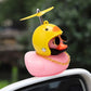 Wonuu Pink Duck Car Dashboard Decorations Rubber Duck Car Ornaments Cool Duck With Propeller Helmet Sunglasses Gold Chain