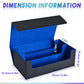Uaono Card Storage Box For Trading Cards, 1200+ Pu Leather Commander Card Deck Case, Magnetic Closure Card Holder Fits For Magic Game Cards (Black&Blue)