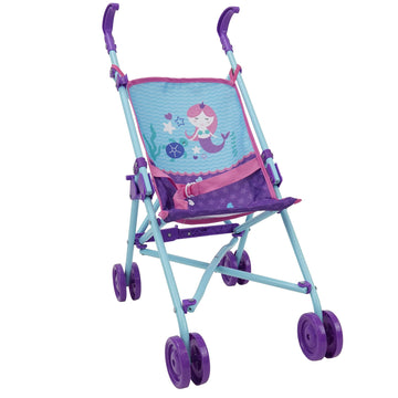 509 Crew 509: Mermaid Doll Umbrella Stroller - Kids Pretend Play Stroller, Easy Fold Storage & Travel, Fits Dolls Up To 18', Ages 3+ (T701028)