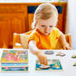 Wooden Toddler Puzzles, Funsland Peg Puzzles Gifts Toys, 4 Pcs Eco Friendly Animal Patterns Jigsaw with Handles, Infant Kid Fine
