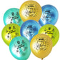 Happy Birthday Metallic Balloons,30 Pcs Blue Green Yellow Metallic Printed Balloons Happy Birthday Ballons Party Deco, Ballons B