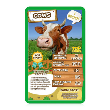 Top Trumps Farm Animals Classics Card Game, Find Out The Average lifespan of a Donkey, The wits of a Fox and The Cuteness of a S