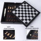 GSE Games & Sports Expert 12.5" Premium Leather 3-in-1 Chess, Checkers & Backgammon Set - Classic Board Game for Kids & Adults