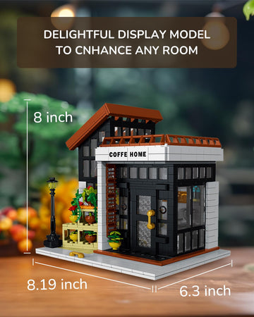 Kimiangel City Coffee Shop Building Kit for Adults, Flowers Botanical City Cafe Architecture Building Sets, Model Building Block