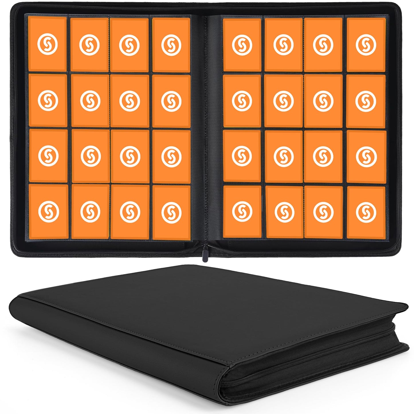 1000+ Pockets Trading Card Binder  enhanced 16 Pocket Card Binder  Ringless Side Loading Collection Album Holder Folders for MTG  TCG  Game Cards & Sports Cards (Black)