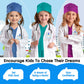 COTATERO Doctor Scrubs Costume for Kids With Stethoscope Lab Coat Career Day Costume Doctor Dress Up For Boys Girls 3-12
