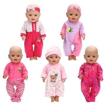 Sotogo 5 Sets Baby Doll Clothes Outfits Jumpsuits For 14-16 Inch Baby Doll, 43Cm New Born Baby Doll, 15 Inch Baby Doll And Ameri