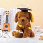 Chalyna 10 Inch Graduation Season Dog Plush Stuffed Animal Puppy With Graduation Hat, Diploma And Sash, Graduation Gift For Frie