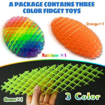 Mini Fidget Toys 3 Pcs-Fidget Worm Toy,Stress Relief Fidget Toys For Kids&Adults,Elastic Mesh Toys,Sensory Slug Fidget Toy,Resistance Fidget Toys,Anxiety Relief Toys (3 Colors Packing) Small Size