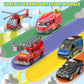 Kids Toys For 3 4 5 6 Years Old Boys, 29.5'' Large City Action Toddler Playset With Lights Sounds, Police & Fire Station Transform Track Toy With 4 Cars, Helicopter, Walkie-Talkie, Gifts For Boy Girl
