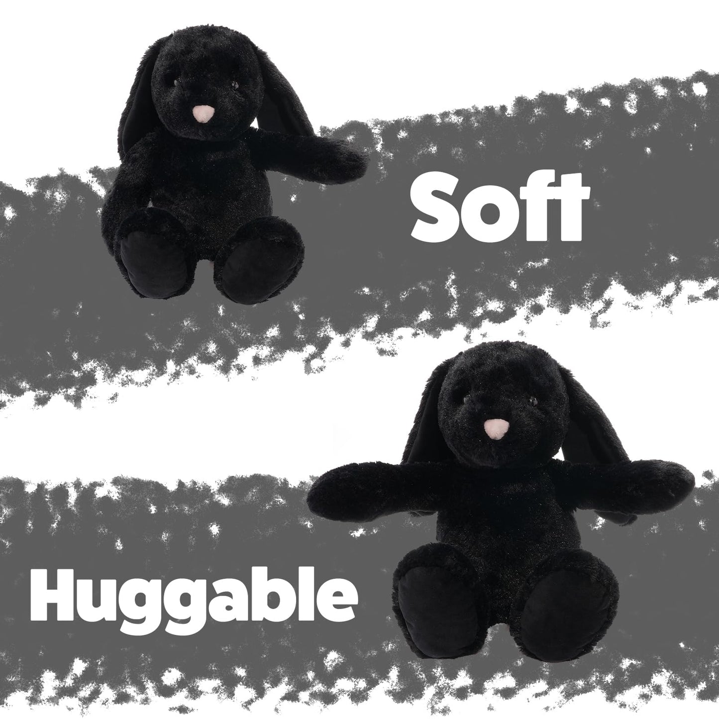 Weigedu Black Rabbit Bunny Stuffed Animal Plush Toy For Kids, Boys, Girls, Babies - Perfect Birthday, Easter, And Christmas Bedt