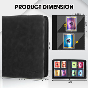 Old Canal Top Loader Binder  4 Pockets Card Binder Holds 112 Top Loaders  enhanced Trading Card Collection Holder  Top Loader Storage Album for TCG  Sports Cards  Black (FOR TOP LOADERS ONLY)