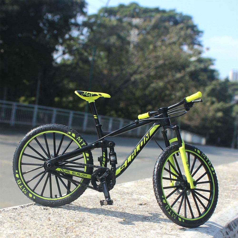 Ailejia Mountain Bike Toy Mini Cake Topper Dirt Mtb Bicycle Ornament Vehicles Model Cake Toppers Road Model Downhill Bikes Bmx Decoration Crafts For Home (Black Green)