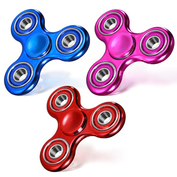 Scione 3Pcs Fidget Spinner For Kids Adults, Stress Relief Sensory Fidgets Toys Cool Electroplated Fidget Spinners For Kids Adhd Autism Birthday Gifts Fidgets Easter Classroom Prizes For Boys Girls