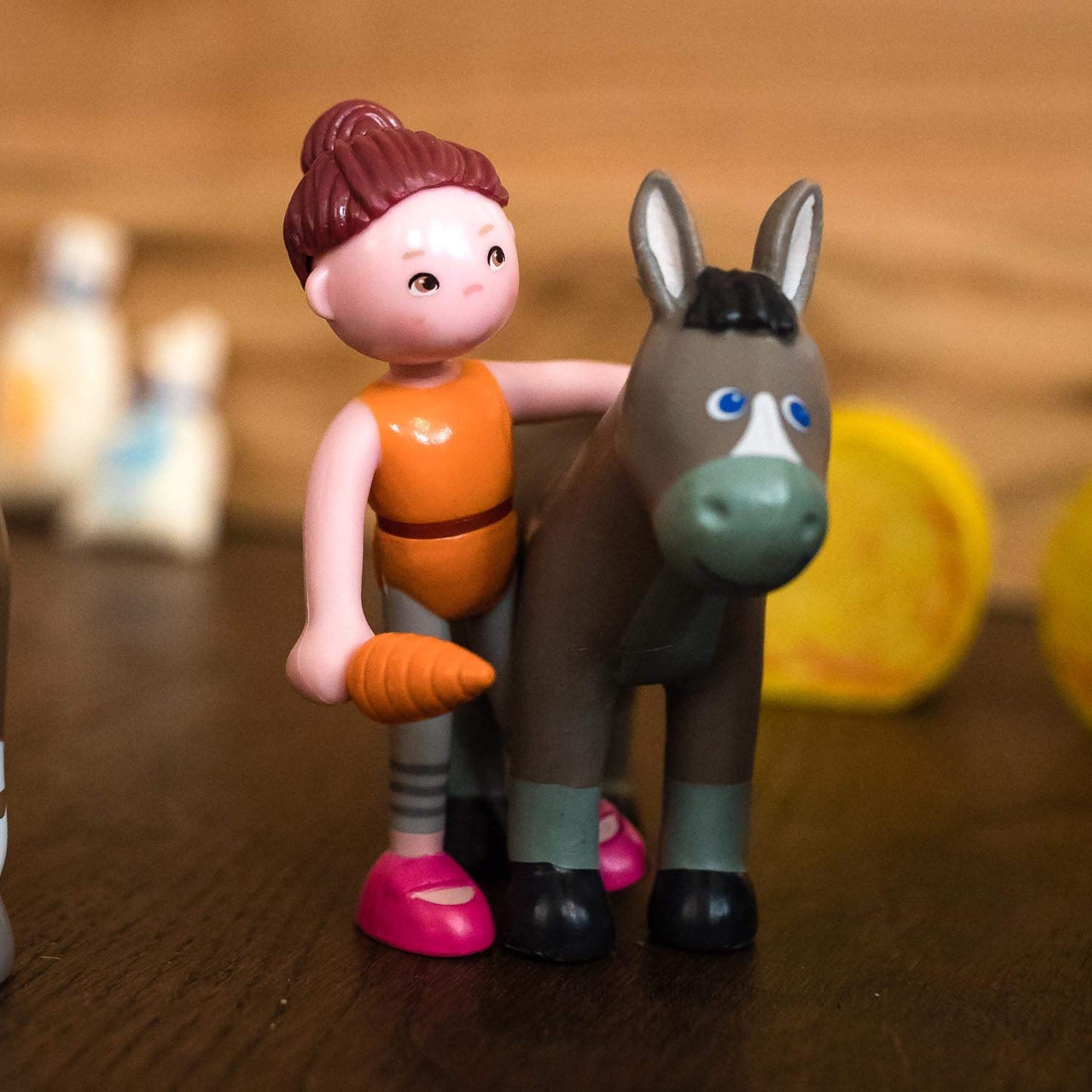 Haba Little Friends Donkey - 3.75' Farm Animal Toy Figure