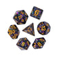 HDdais Resin DND Dice Set, 7PCS Black Polyhedral Dice Set D&D Filled with Colorful Foil for Dungeons and Dragons Role Playing Ga