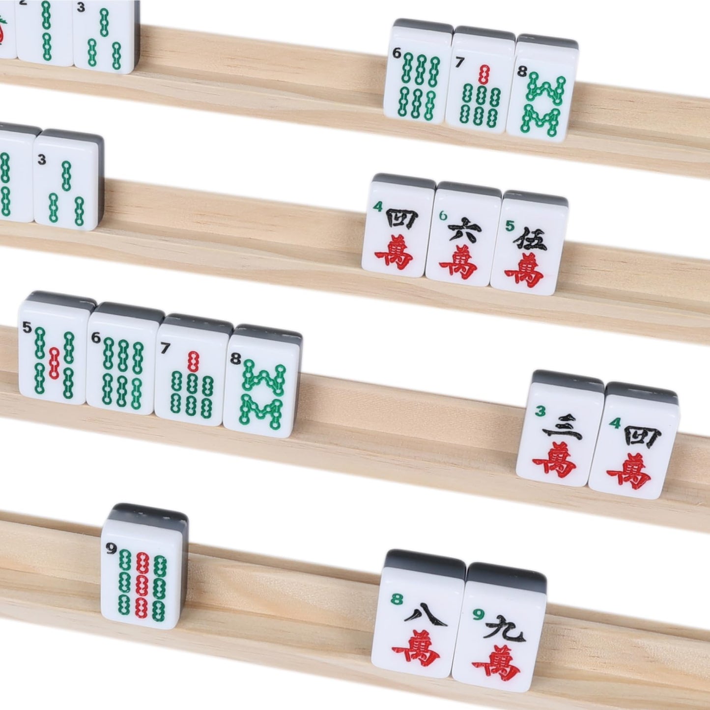 GOTHINK Wooden Mahjong Tiles Trays/Racks/Holders Set of 4  Upgrade Your Mahjong Game  Racks for Mahjong  Mexican Train  Dominoes  and More (Racks Only)