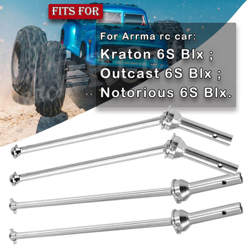 Drive Shaft Axles Upgrades Part for 1/8 Arrma Outcast 6S BLX/Kraton 6S BLX/Notorious 6S BLX,ARRCat 4pcs Front Rear Harden Metal