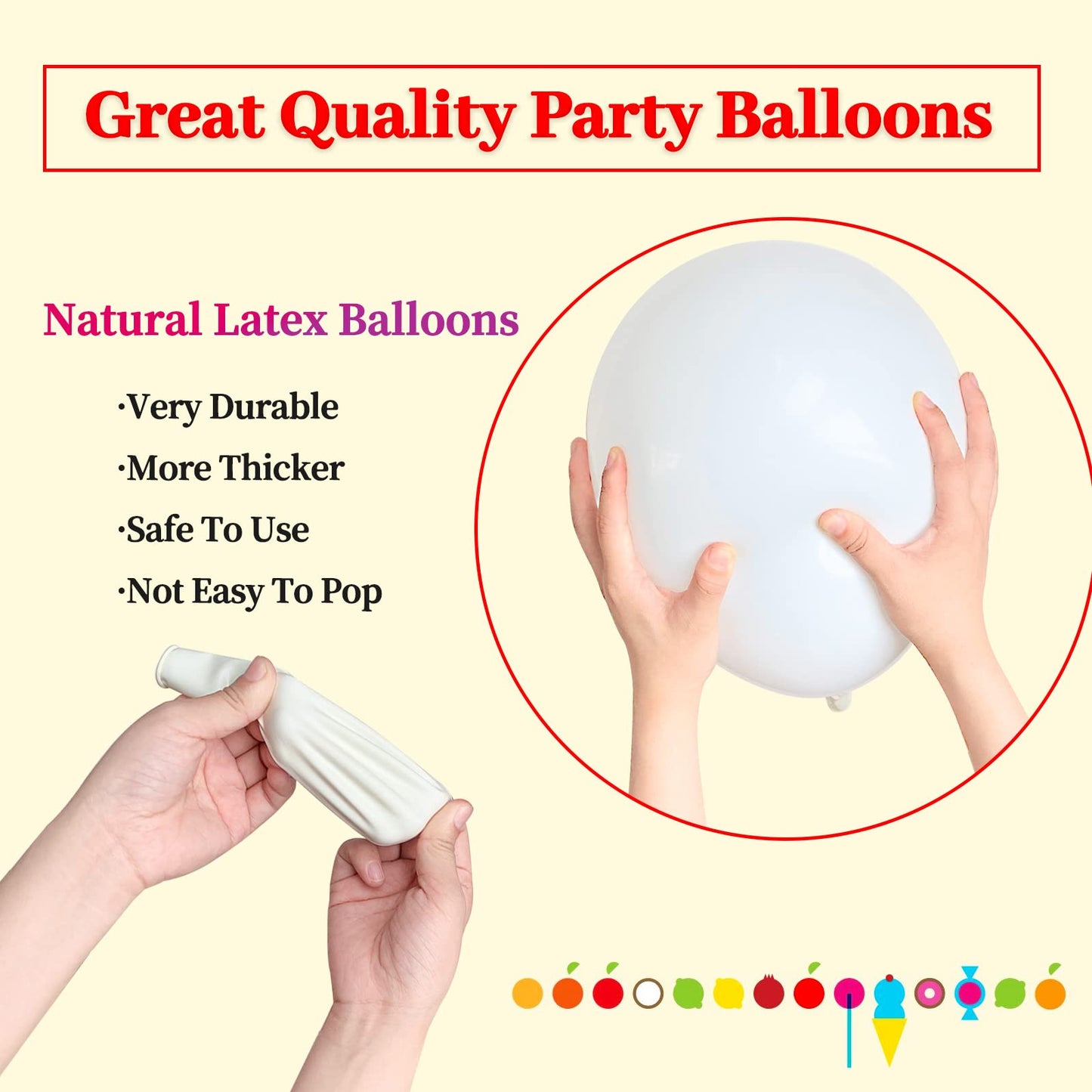 110Pcs White Balloon 12 Inch, White Latex Balloons For Birthday Party Baby Shower Wedding(With 2 Ribbons).