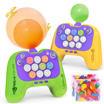 fygurso Handheld Speed Pushing Game Machine with Balloons 2-Player Fidget Games Light Up Quick Push Games Fast Push Puzzle Game 