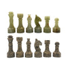 Handcrafted enhanced Marble Chess Pieces Set - Elegant 32-Piece Replacement for 12-15 Inch Chess Boards Storage Box (Coral and Green)