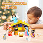 Hotfun Lighted Nativity Set For Kids, Christmas Story Nativity Playset Figures, 17 Pcs Childrens Nativity Set With Baby Jesus Ma