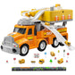 TEMI Construction Truck Kids Toys for 3 4 5 6 Year Old Boys, Toddler Car Adventures Toys for Girls, Car Carrier Toy with 8 Vehic