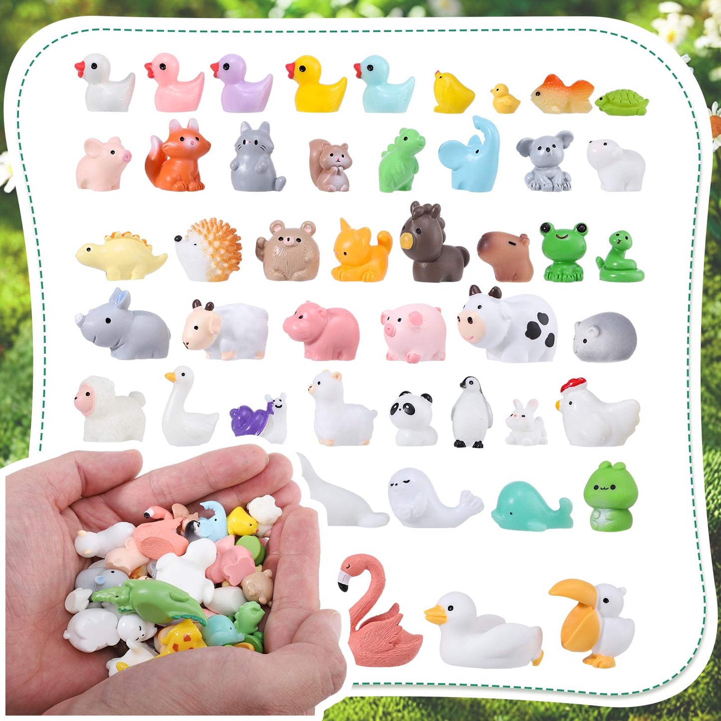50 Pcs Mini Resin Animals Figures 50 Styles Tiny Resin Animal To Hide Little Animals Figures For Desk Pets Decor Bag Fillers Fai