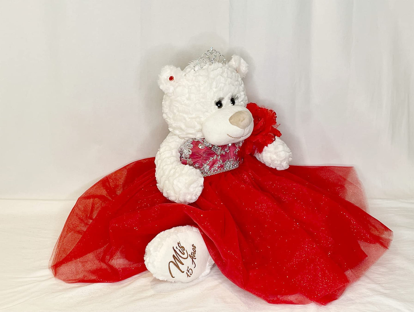 Kinnex Collections Since 1997 20' Quince Anos Quinceanera Last Doll Teddy Bear With Dress (Centerpiece) ~ Arc16831-14 (Red)