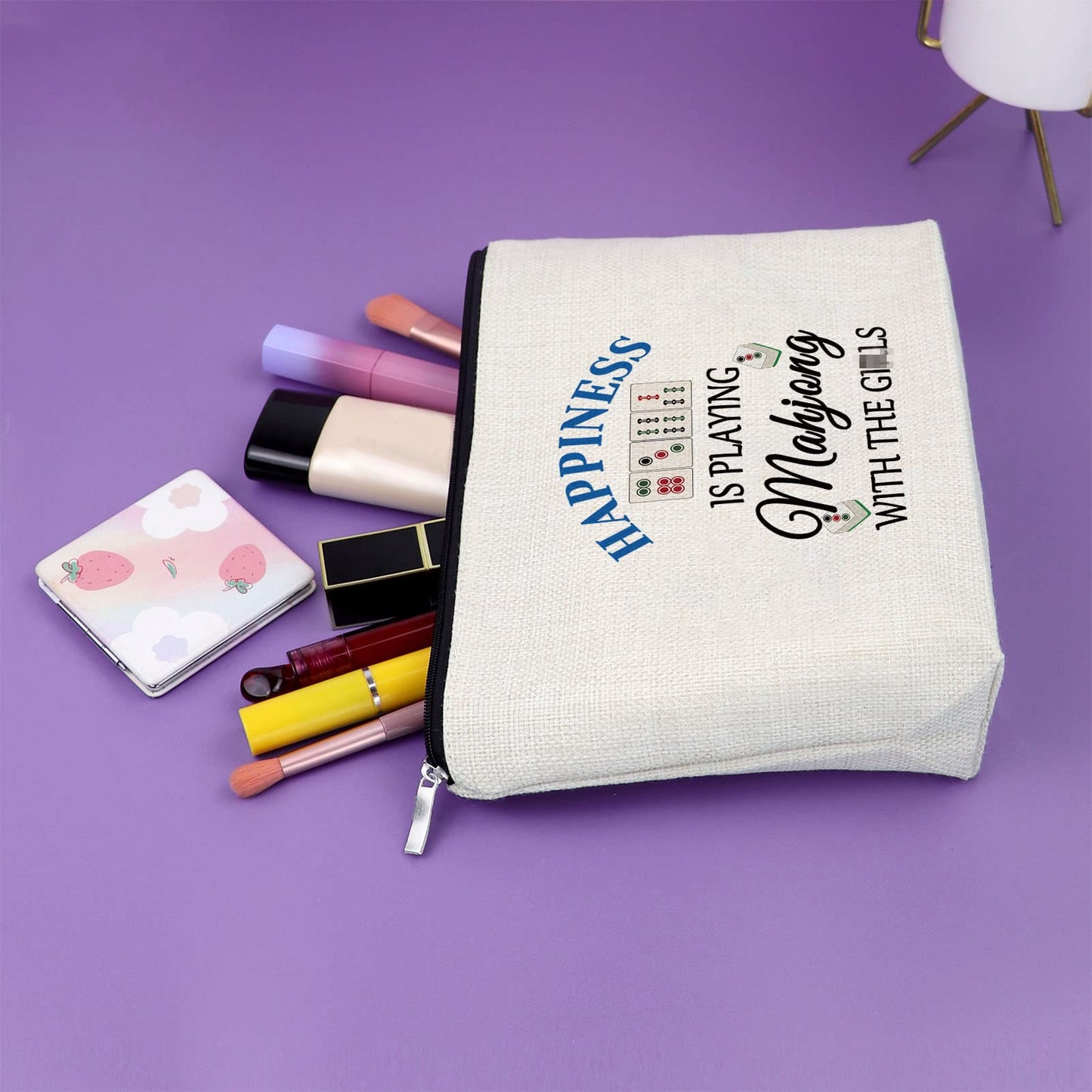 Mahjong Gift Makeup Bag Gifts For Mahjong Players Mahjong Themed Gifts For Women Sister Cosmetic Bag Gifts For Mahjong Lovers Re