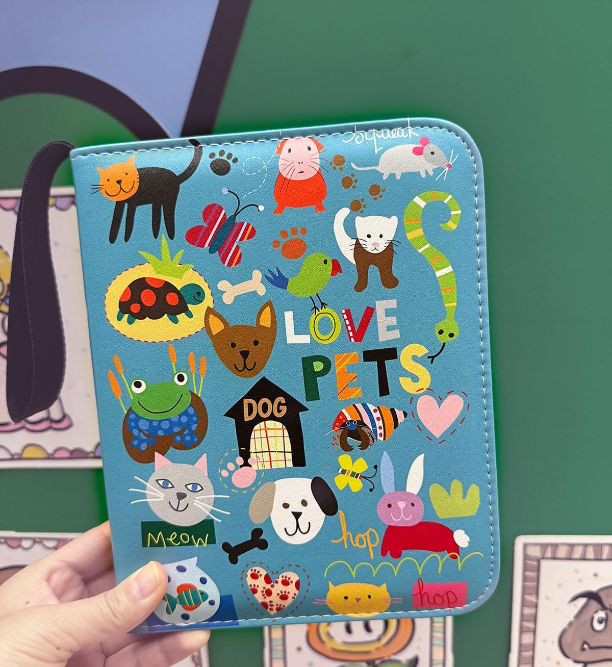 Thisness Yoto Card Case - 120 Card Capacity Holder & Organizer, 8.2" x 6.5" x 1.8", Polyurethane, Animal Design