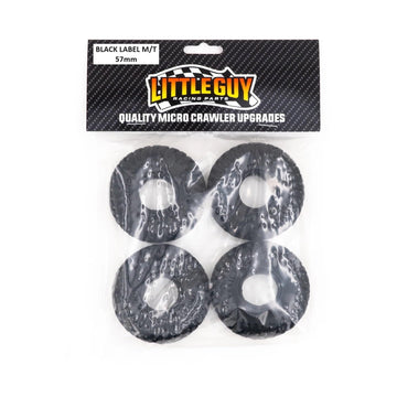 Generic Little Guy Racing Parts Black Label M/T (57mm) 1.0 Inch Tires Compatible with 1/24 RC Axial SCX24, RGT, Element, Enduro,