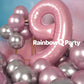 Rainbowq Party 9 Balloon Number 40 Inch For Boy Or Girl Big Pink 0-9 Foil Mylar Large 9 Number Balloon Happy 9Th Birthday Party