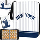 Kivolfun Baseball Card Binder With Sleeves, 900 Pocket, White, New York, 3 Ring, For Collectible Cards, Gift