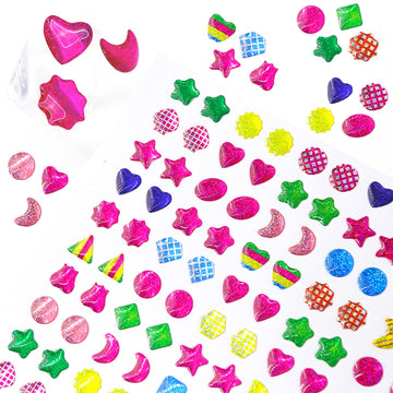 Maiousu Store 2000+ Stick On Earrings 3D Gem Stickers Earrings Self-Adhesive Glitter Craft Crystal Stickers Girls Sticker Earrin