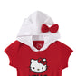 Hello Kitty Sanrio Girls Cosplay Hooded Tulle Dress for Toddler and Big Kids Red/White