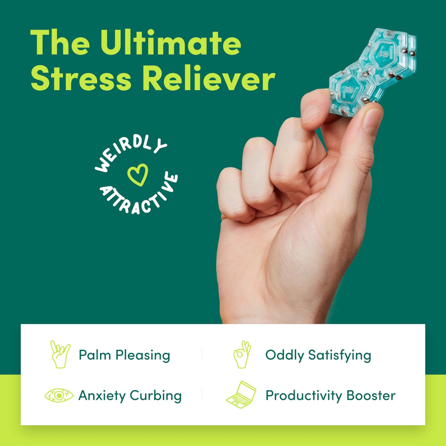 Speks Geode Sphere Magnetic Fidget Toy for mature-themeds | Quiet mature-themed Sensory Toy for Stress Relief & Anxiety  Office Desk Toy & Top Gadget Gift Idea | Aqua  12-Piece Set