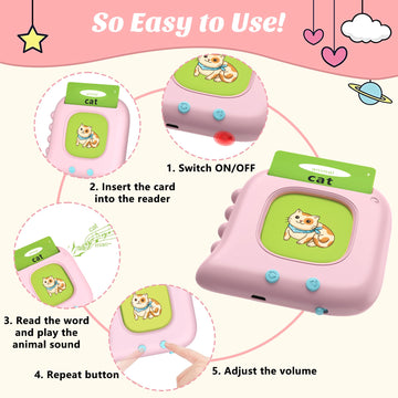 Talking Flash Cards For Toddlers 1-3,Toddler Toys With 384 Sight Words, Montessori Autism Sensory Toy, Pocket Speech Therapy, Le