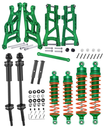 RCMYou Upgrades Part for 1/10 Slash 2WD,Rear Drive Shaft CVD & Front Axles,Alloy Front Rear Suspension Arm,Big Bore RC Shock Abs