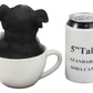 Ebros Gift Realistic Boston Terrier Teacup Pup In White Tea Cup Statue 5.75'' Tall Pet Pal Tuxedo Gentleman Puppy Dog Breed Coll
